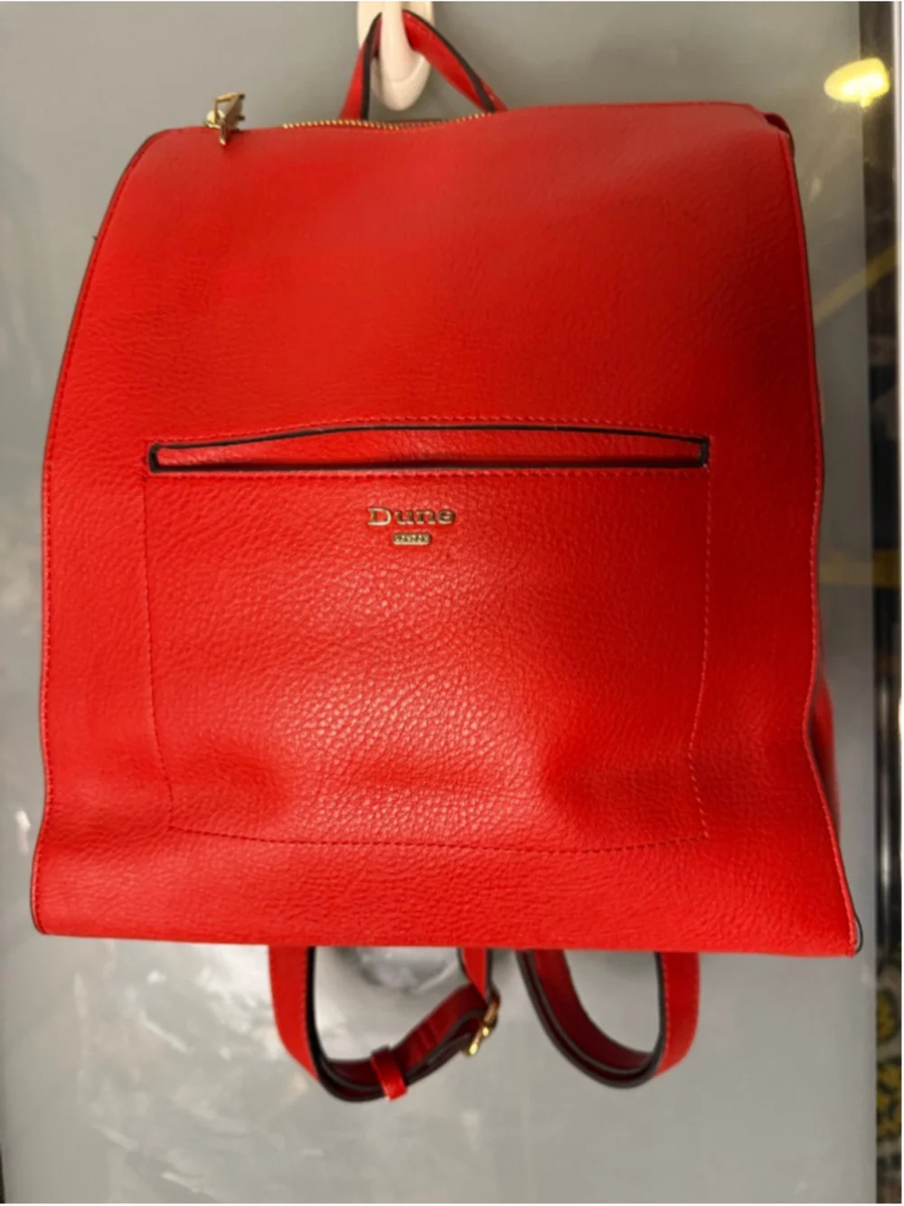 Dune London Red Faux Leather Backpack One Size